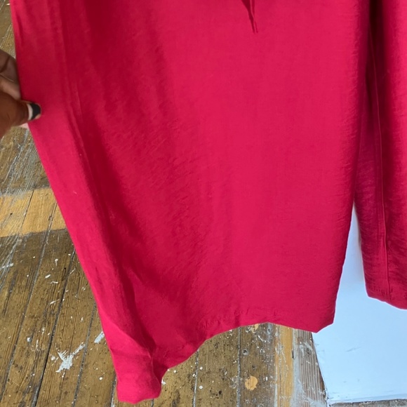 Anthropology Maeve deep red wide leg pant with matching fabric belt - Picture 2 of 6